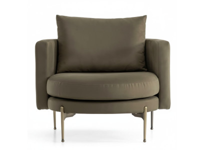 Sillón de diseño moderno para sala de estar de madera con tela lounge club redondo.