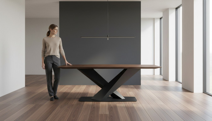Mesa de comedor marrón Mesa de comedor moderna de lujo Mesa de diseño elegante