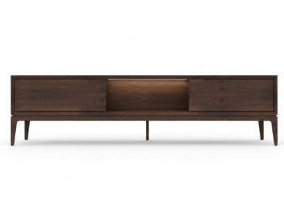 Sala de estar de lujo en marrón muebles de salón soporte de TV nuevo moderno.