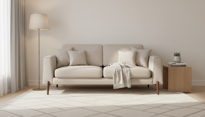 Sofá de sala de estar de lujo de diseño moderno de madera con telas para sofás