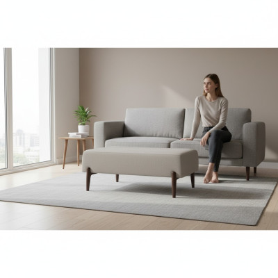Taburete de lujo para mayor comodidad en el dormitorio con diseño moderno de reposapiés.
