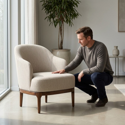 Sillón de lujo para sala de estar en color gris diseño salón muebles de club de una plaza