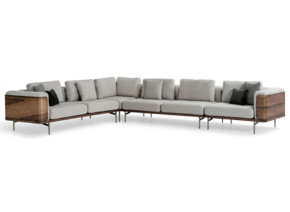 Sofá esquinero de salón en forma de L de madera moderno con un diseño de lujo - sofá esquinero.