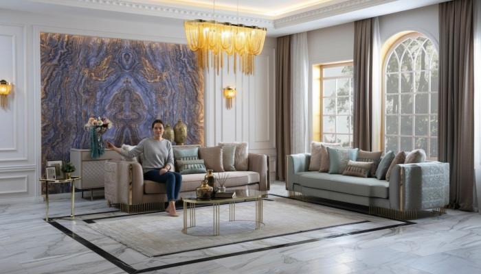 Elegante conjunto de sofás 2x Sofás Muebles de diseño clásico con reposabrazos 4+3