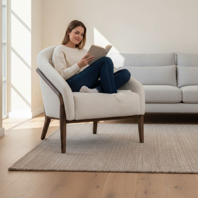 Sofá tapizado asiento diseño moderno gris salón de lujo sala de estar