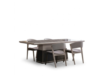 Mesa de comedor de lujo Juegos de comedor Mesa Conjunto de comedor Grupo de comedor Mesas 4 sillas con respaldo Silla