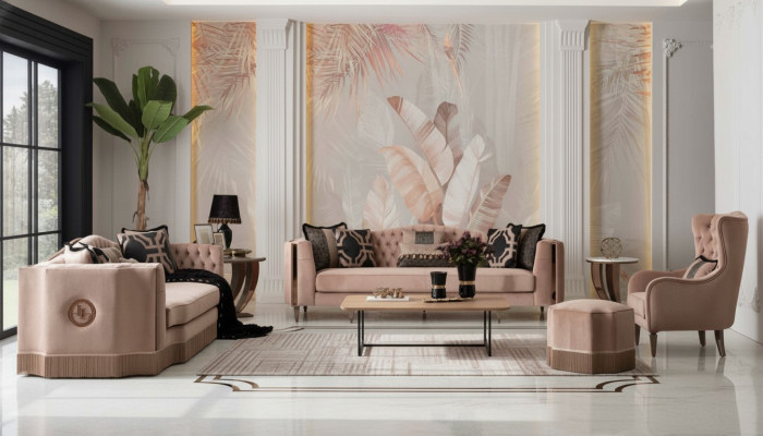 Conjunto de sofás de lujo 4+3+1 juego de sillones diseño moderno muebles Chesterfield