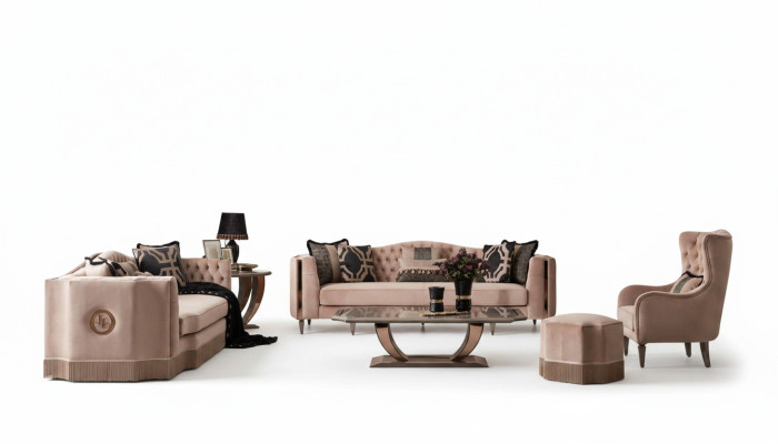 Conjunto de sofás de lujo 4+3+1 juego de sillones diseño moderno muebles Chesterfield
