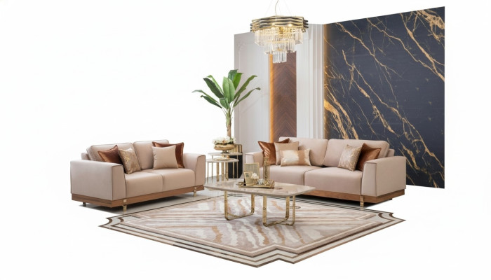 Conjunto de salón de lujo, juego de 3+2 sofás, cojines de asientos, conjuntos de muebles.