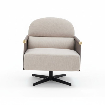Elegante sillón de lujo de diseño de silla de club de salón giratoria para sala de estar.
