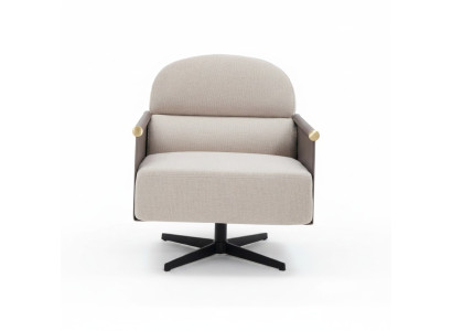 Elegante sillón de lujo de diseño de silla de club de salón giratoria para sala de estar.