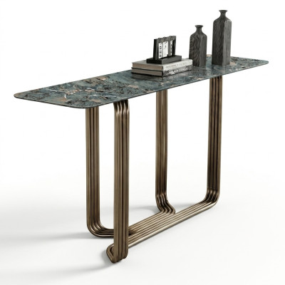 Consola de madera mesa consola de lujo mesas consola diseño acero inoxidable