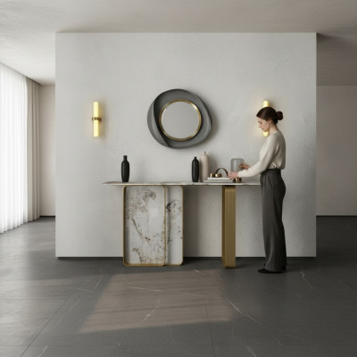 Mesa de consola de diseñador, mesa de madera consola, consolas de mesa, consolas de muebles.