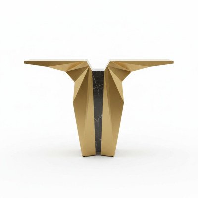 Mesa consola de diseño de estilo de mesa de oro para muebles modernos de madera.