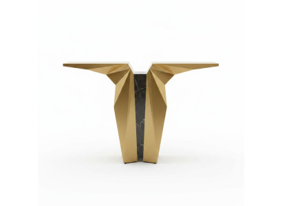 Mesa consola de diseño de estilo de mesa de oro para muebles modernos de madera.