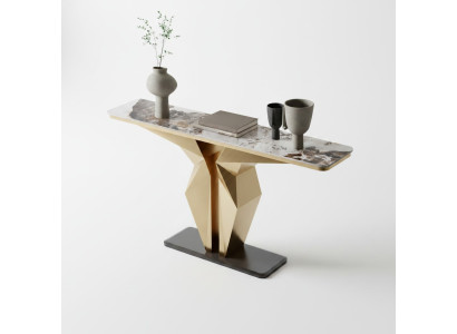 Diseño de lujo, mesa consola, aparador dorado, muebles de salón nuevos.