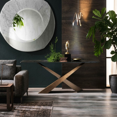 Diseñador de consolas Muebles de lujo Sala de estar Mesa de madera Mesas de tocador Nuevas