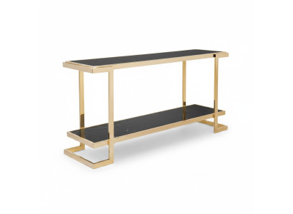 Mesa consola de salón moderna de lujo de acero inoxidable, mesa consola dorada.