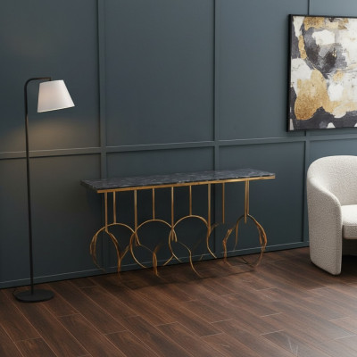 Mesa de salón lujo muebles consola diseño de acero inoxidable oro nuevo.