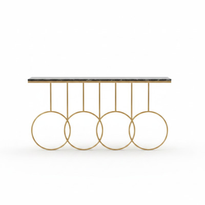 Mesa de salón lujo muebles consola diseño de acero inoxidable oro nuevo.