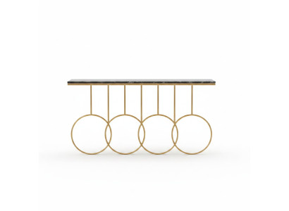 Mesa de salón lujo muebles consola diseño de acero inoxidable oro nuevo.