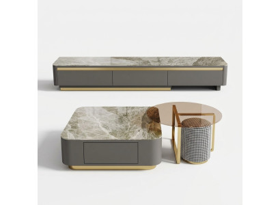 Muebles de sala de estar de lujo gris mesa de centro diseño mesa mesas de café nuevo.