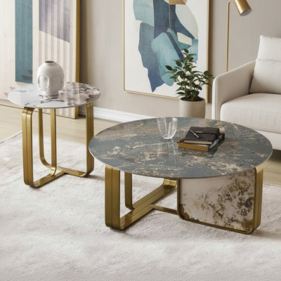 Mesa de centro de sala de estar Diseño Muebles Mesa Lujo Mesa auxiliar Moderno