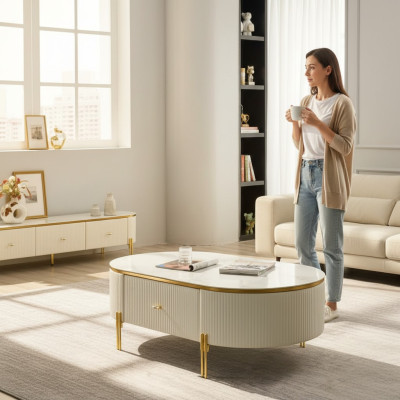 Mesa de centro de diseño de mesa de lujo moderna salón auxiliar de mesa de café.