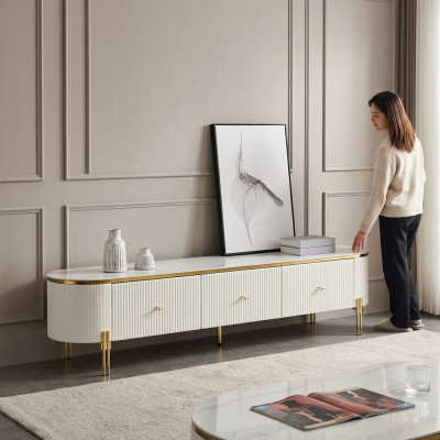 Soporte de TV RTV Baja Blanco Moderno Sala de Estar Aparador de Madera Nuevo