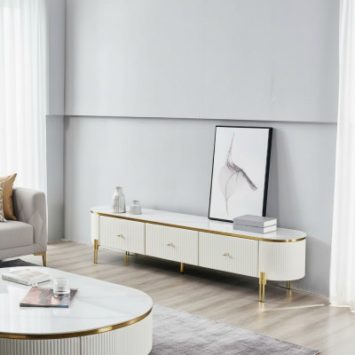 Soporte de TV RTV Baja Blanco Moderno Sala de Estar Aparador de Madera Nuevo