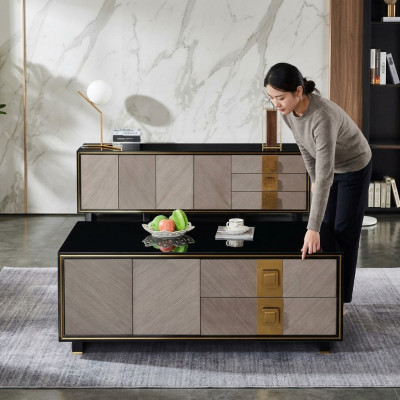 Diseño de salón Mesas Muebles de lujo Mesa auxiliar de madera Moderno Mesa de centro
