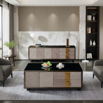 Diseño de salón Mesas Muebles de lujo Mesa auxiliar de madera Moderno Mesa de centro