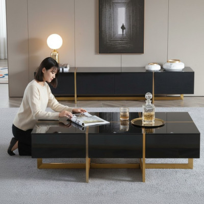Mesa de centro de lujo Mesa moderna Mesas de sala Mesa de café Muebles de madera