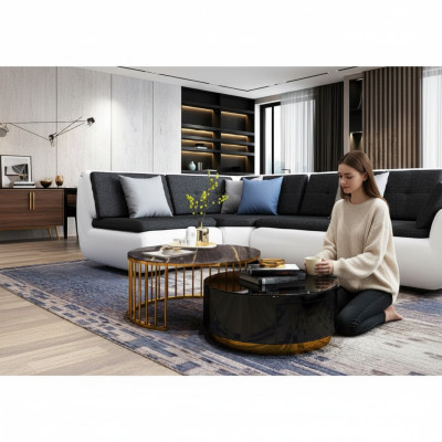 Mobiliario moderno de mesa de café Salón muebles negro Mesas.