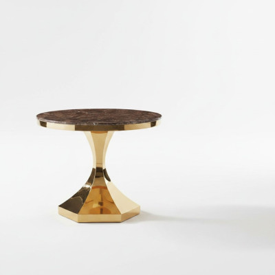 Mesa de comedor muebles de lujo madera moderna acero inoxidable diseño de sala de estar nuevo oro