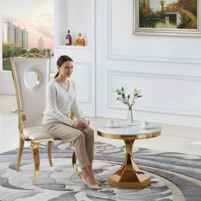 Mesa de centro de lujo con diseño moderno en la sala de estar Mesa auxiliar 60x54.