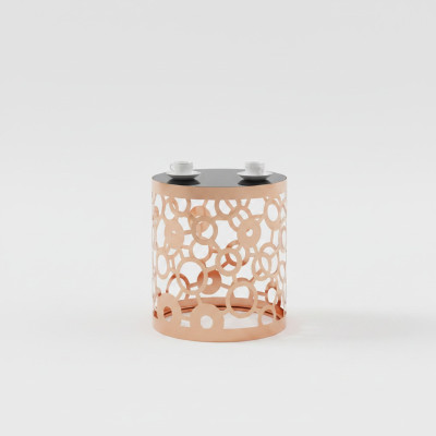 Mesa de centro Mesa auxiliar Mesa de diseñador Acero inoxidable Oro Nuevo