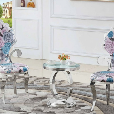 Mesa de centro de lujo para sala de estar de acero inoxidable Muebles de diseño de mesas auxiliares nuevos