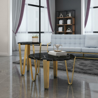 Diseño de sala de estar Mesa de café Muebles Mesa Lujo Mesa auxiliar Moderno