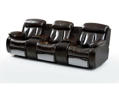 Sofá de lujo de tres plazas para sala de estar, muebles de sala de estar, sofá deluxe marrón.