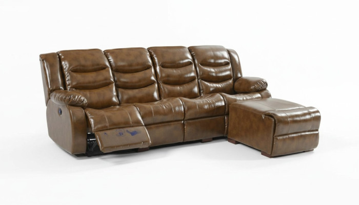 Muebles de lujo sofá de 4 plazas con puf diseño de sofá acolchado relajante sala de estar.