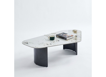 Mesa de centro Mesa de diseño de lujo de café en mármol para sala de estar. Nueva.