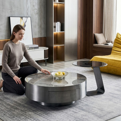 Mesa auxiliar Mesas Conjunto de mesas de diseño para salón Set de 2 piezas. Muebles