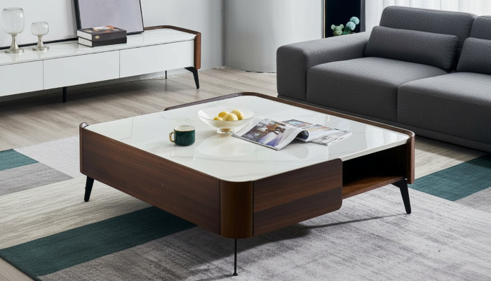 Lujo Italia Café mesa de centro Madera real Mesas de diseñador Muebles