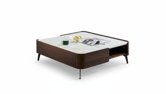 Lujo Italia Café mesa de centro Madera real Mesas de diseñador Muebles