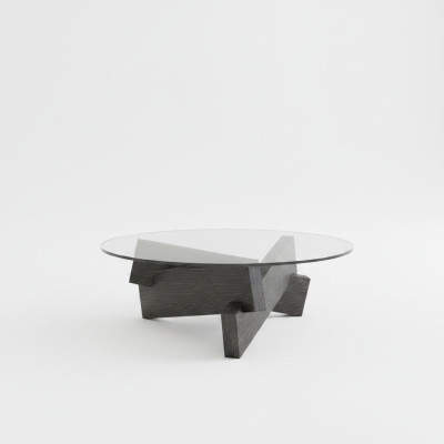 Mesa de centro de diseño Muebles de lujo Nuevos Negro Moderno Sala de estar Madera Vidrio
