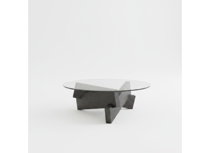 Mesa de centro de diseño Muebles de lujo Nuevos Negro Moderno Sala de estar Madera Vidrio