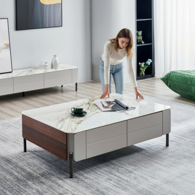 Mesa de centro Mesa Mesa auxiliar del diseñador 80x40 Mesas de centro Modernas
