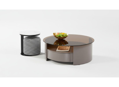 Mesa de centro marrón, mesa auxiliar, mesa de café, diseño de lujo moderno.