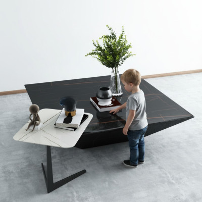 Mesa de centro de diseño lujoso Muebles de sala de estar Mesa auxiliar moderna